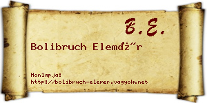 Bolibruch Elemér névjegykártya
